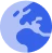 Blue globe/world icon