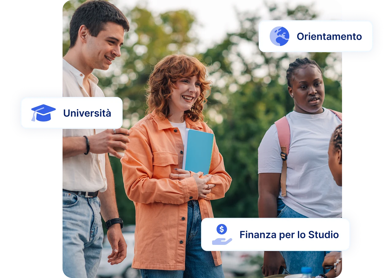 Ragazzi all'università che usufruiscono dei servizi Habacus prestito studentesco